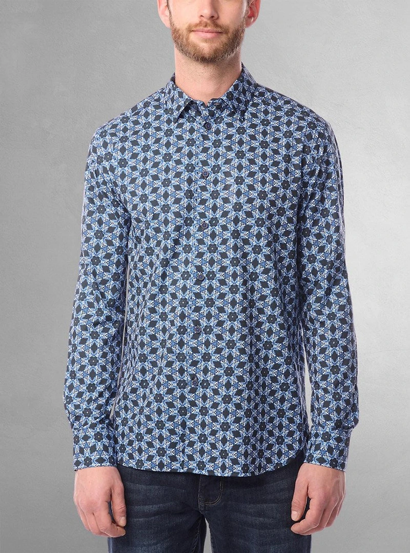 Men's casual long sleeve stretch shirt