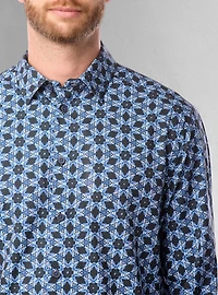 Chemise décontractée à manches longues en stretch pour hommes