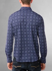 Chemise décontractée à manches longues en stretch pour hommes