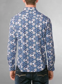 Chemise décontractée à manches longues en stretch pour hommes