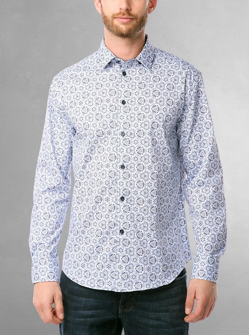 Men's casual long sleeve stretch shirt
