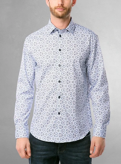 Men's casual long sleeve stretch shirt