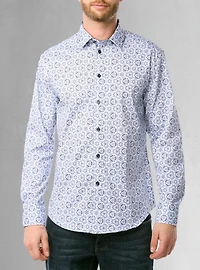 Chemise décontractée à manches longues en stretch pour hommes