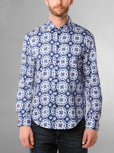 Men's casual long sleeve stretch shirt