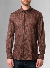 Chemise décontractée à manches longues en stretch pour hommes