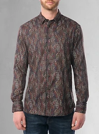 Chemise décontractée à manches longues en stretch pour hommes