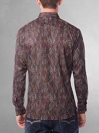 Chemise décontractée à manches longues en stretch pour hommes