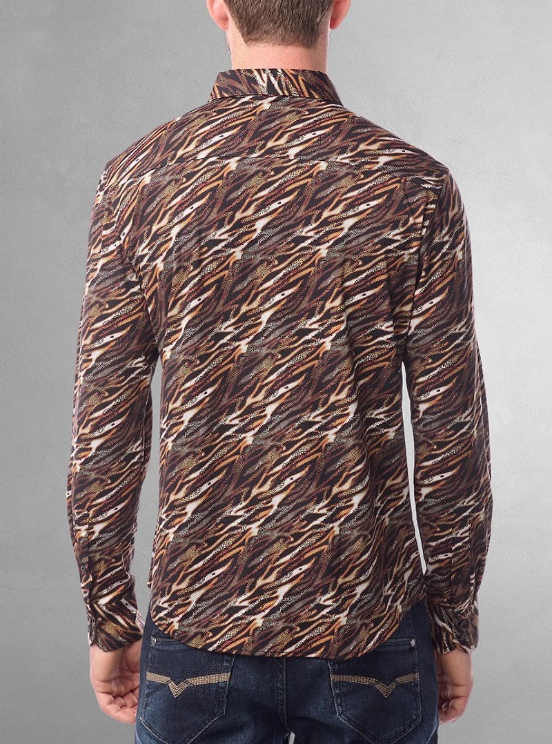 Men's casual long sleeve stretch shirt