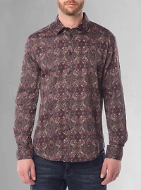 Chemise décontractée à manches longues en stretch pour hommes