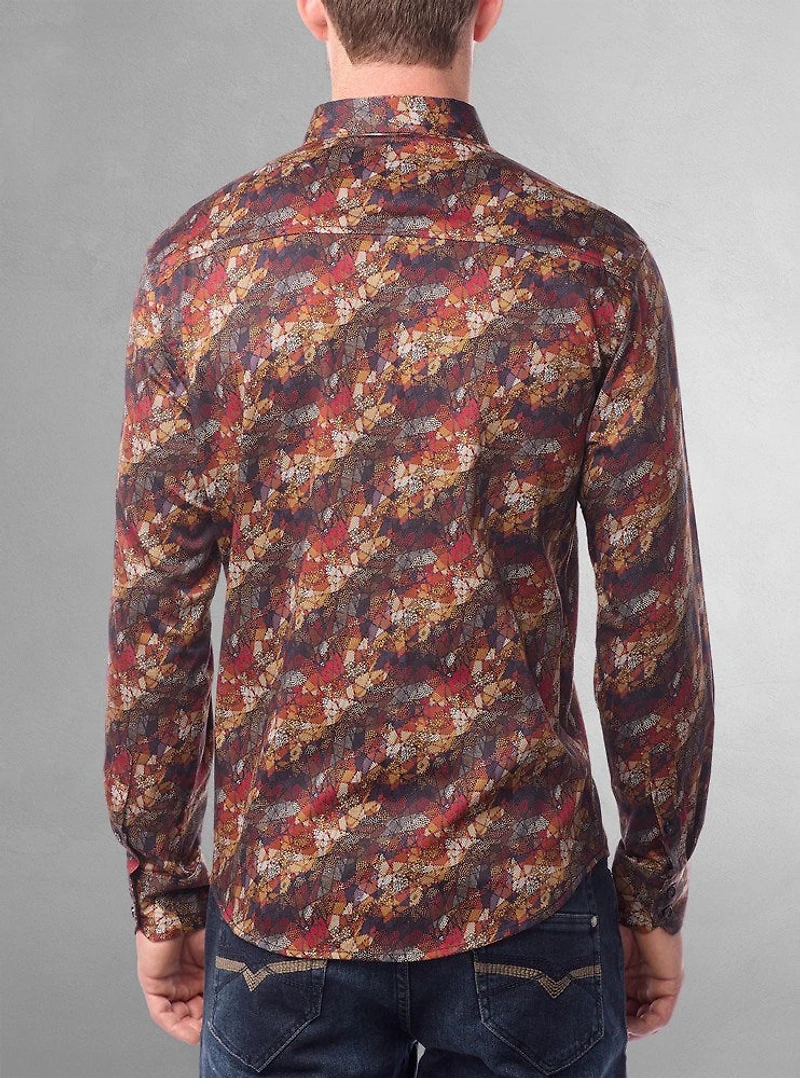 Men's casual long sleeve stretch shirt