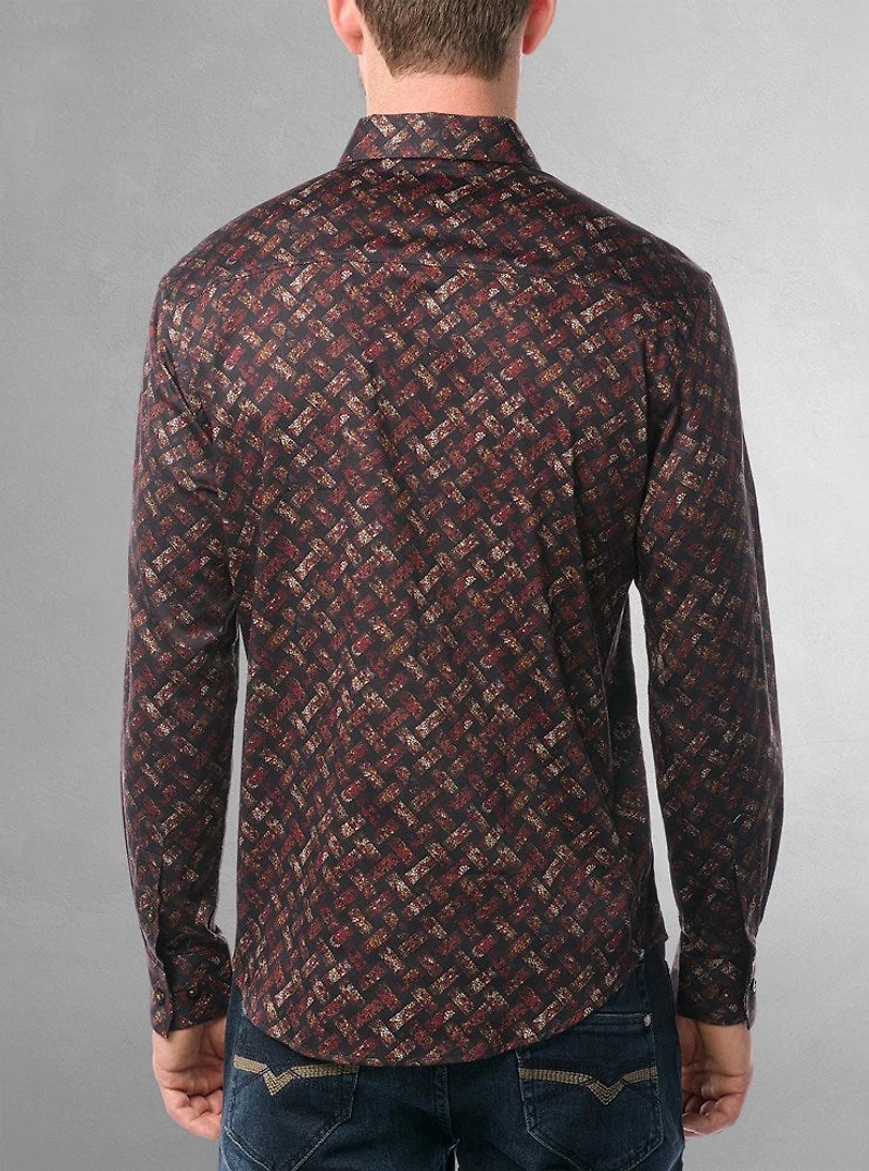 Men's casual long sleeve stretch shirt