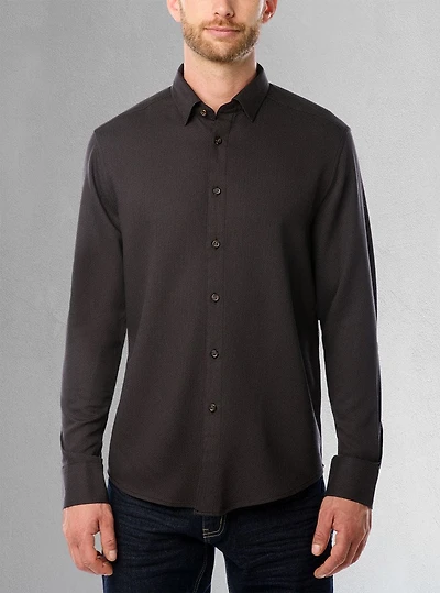 Chemise décontractée à manches longues en stretch pour hommes