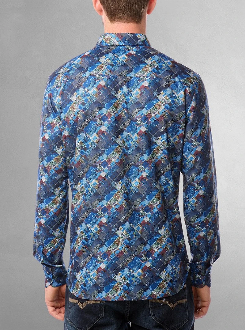 Men's casual long sleeve stretch shirt