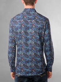 Chemise décontractée à manches longues en stretch pour hommes