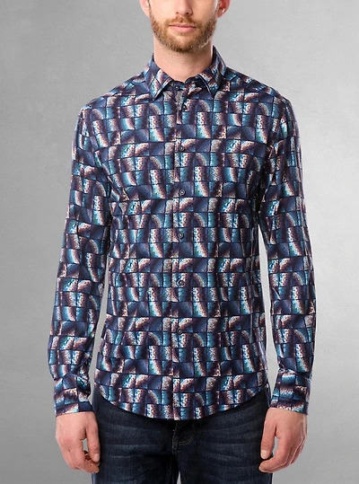 Men's casual long sleeve stretch shirt