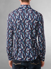 Chemise décontractée à manches longues en stretch pour hommes
