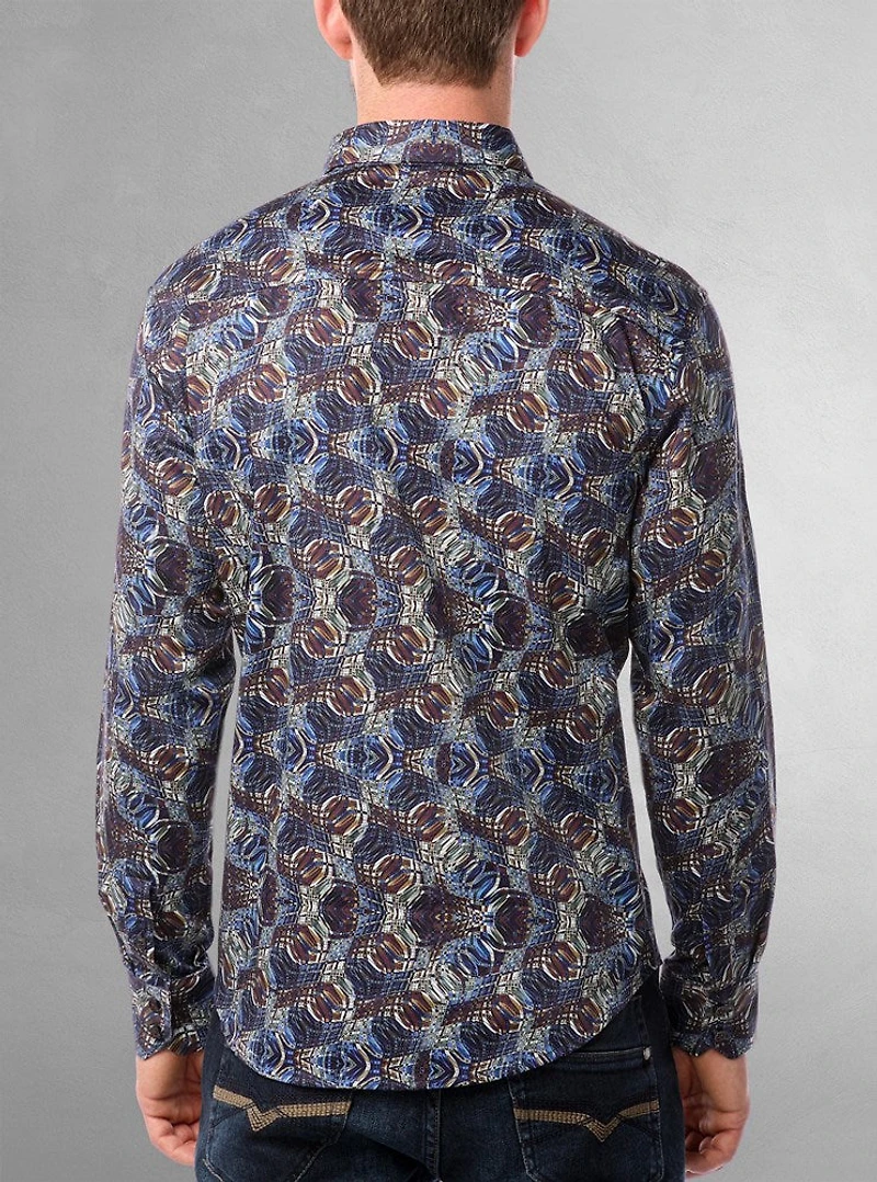 Men's casual long sleeve stretch shirt