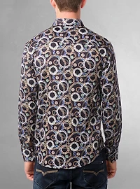 Chemise décontractée à manches longues en stretch pour hommes