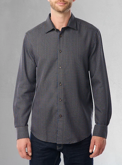 Chemise stretch décontractée à manches longues pour homme