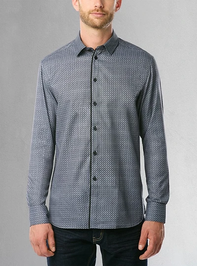 Men's casual long sleeve stretch shirt