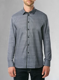 Chemise décontractée à manches longues en stretch pour hommes