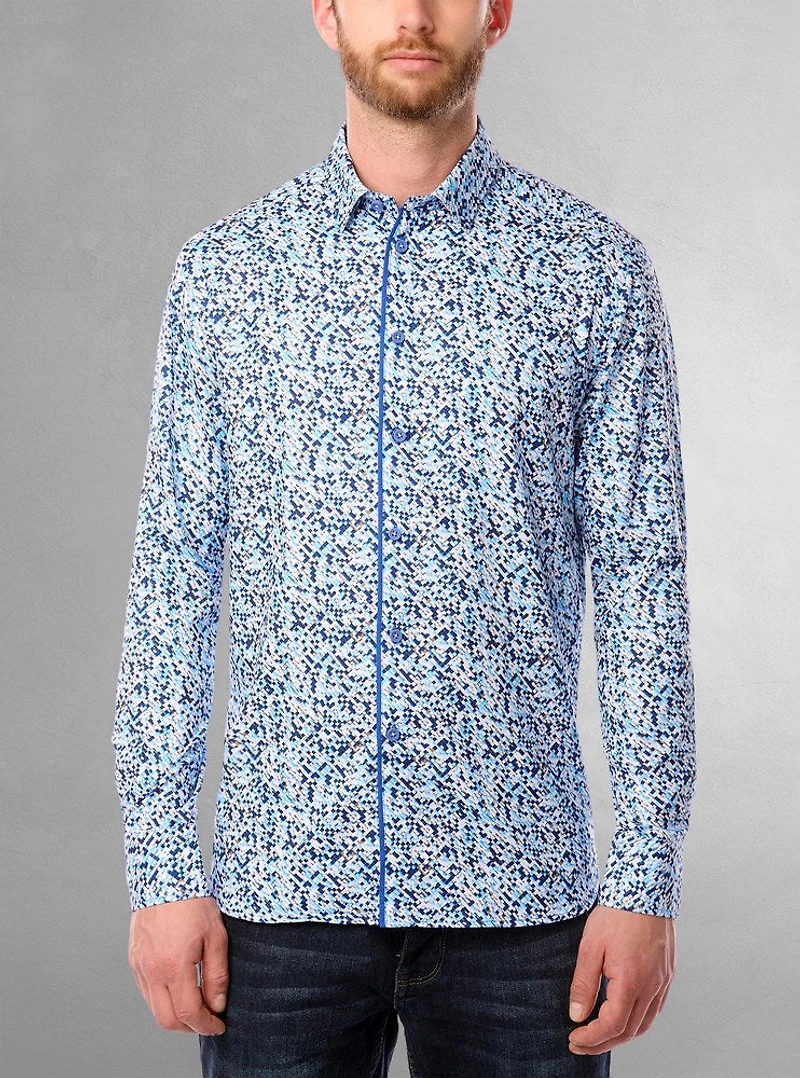 Men's casual long sleeve stretch shirt