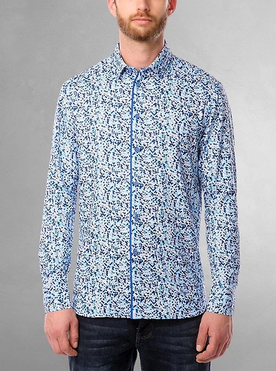 Men's casual long sleeve stretch shirt