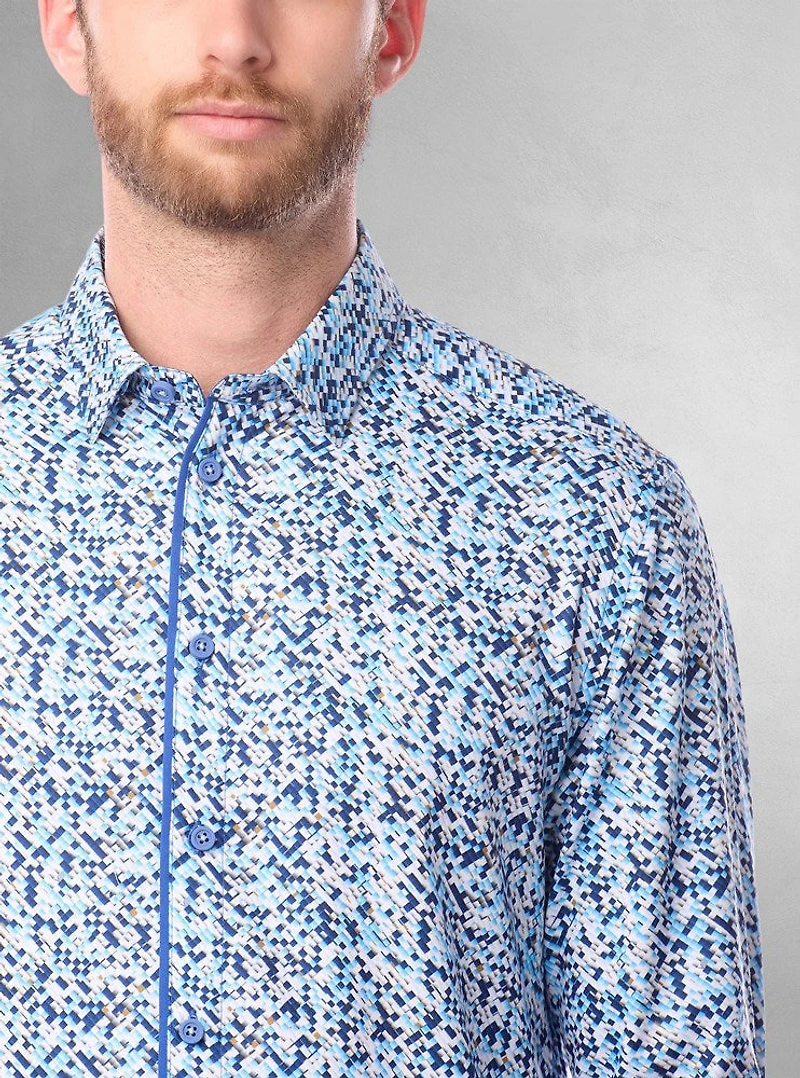 Men's casual long sleeve stretch shirt