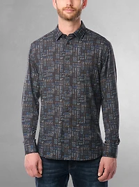 Chemise décontractée à manches longues en stretch pour hommes