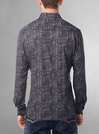 Chemise décontractée à manches longues en stretch pour hommes