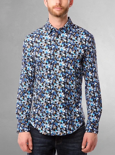 Men's casual long sleeve stretch shirt