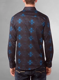 Chemise décontractée à manches longues en stretch pour hommes