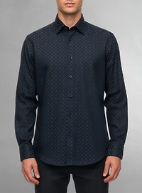 Chemise décontractée à manches longues en stretch pour hommes