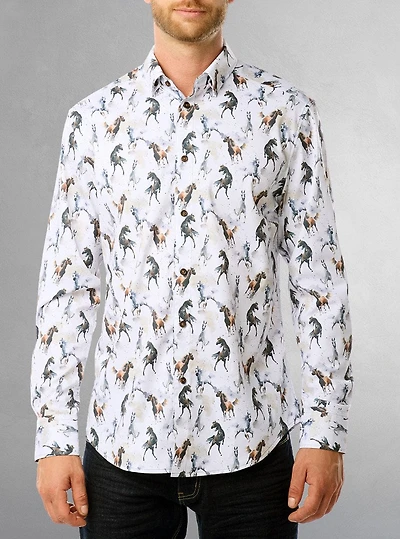 Men's casual long sleeve graduation shirt