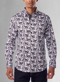 Chemise décontractée à manches longues en stretch pour hommes
