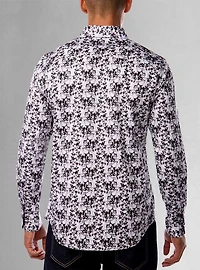 Chemise décontractée à manches longues en stretch pour hommes
