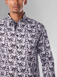 Chemise décontractée à manches longues en stretch pour hommes