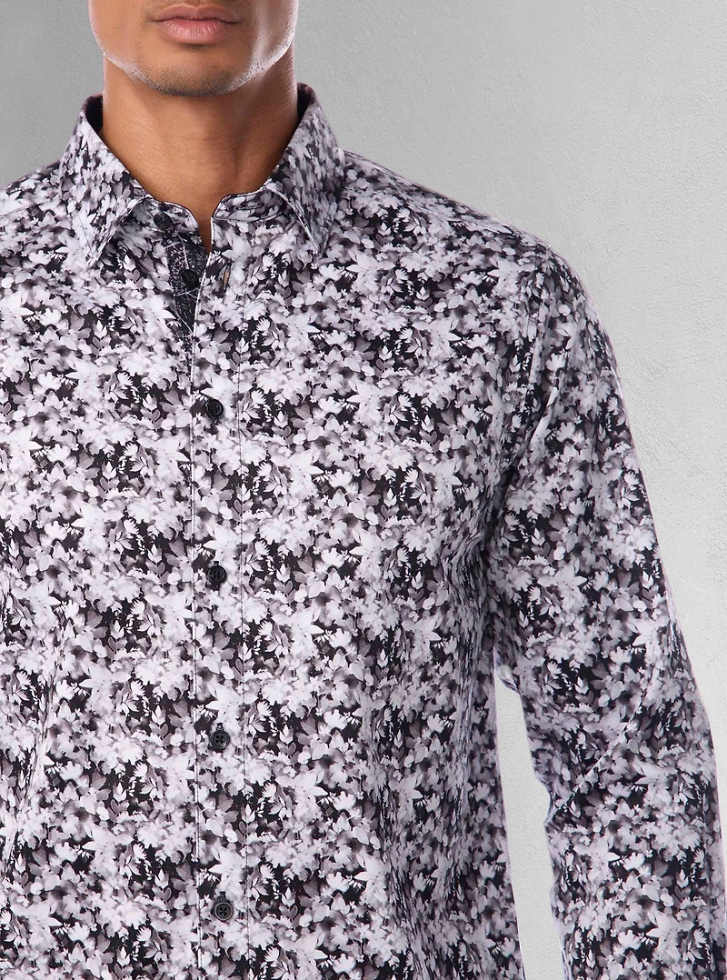 Chemise stretch décontractée à manches longues pour homme