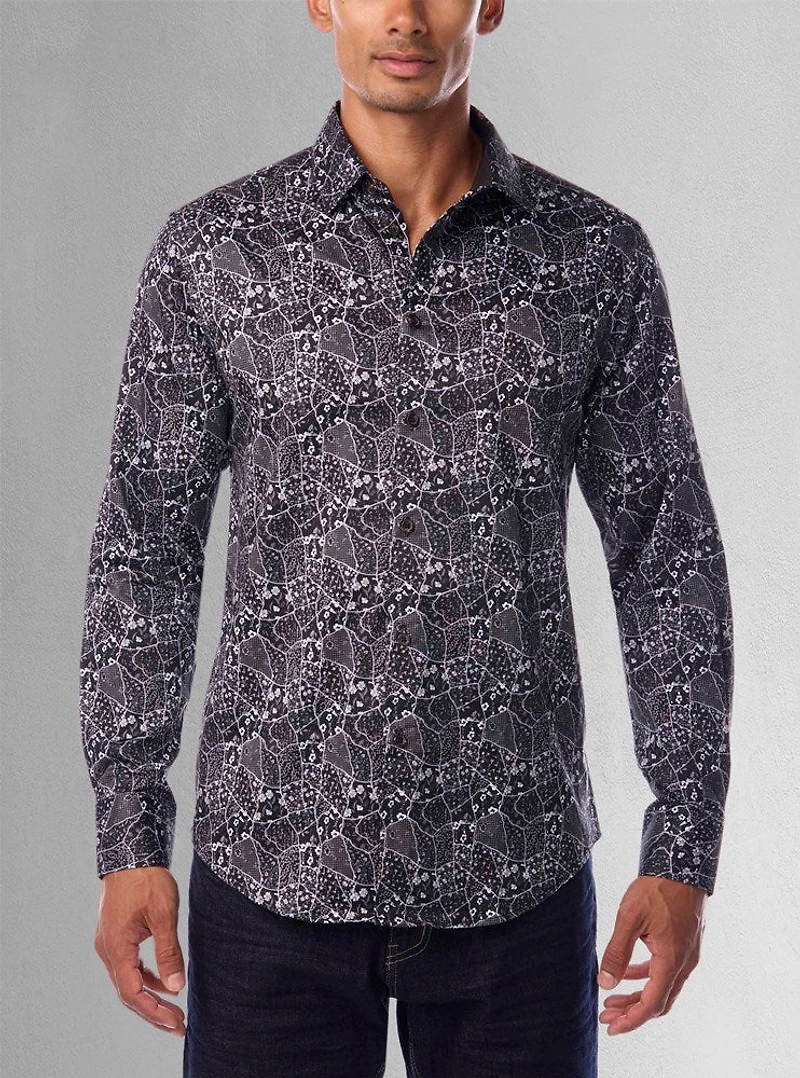 Men's casual long sleeve stretch shirt