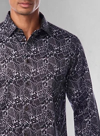 Chemise décontractée à manches longues en stretch pour hommes