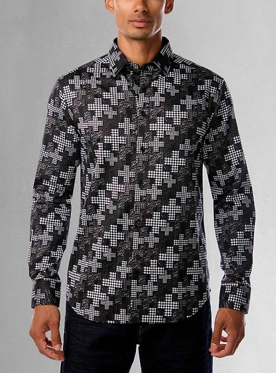 Men's casual long sleeve stretch shirt