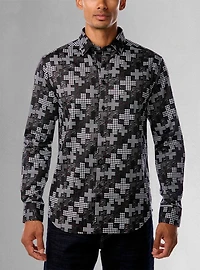 Men's casual long sleeve stretch shirt