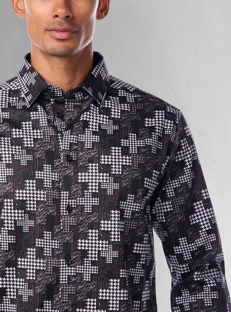 Men's casual long sleeve stretch shirt