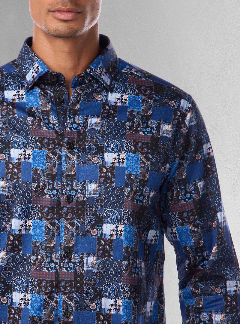 Chemise décontractée à manches longues en stretch pour hommes