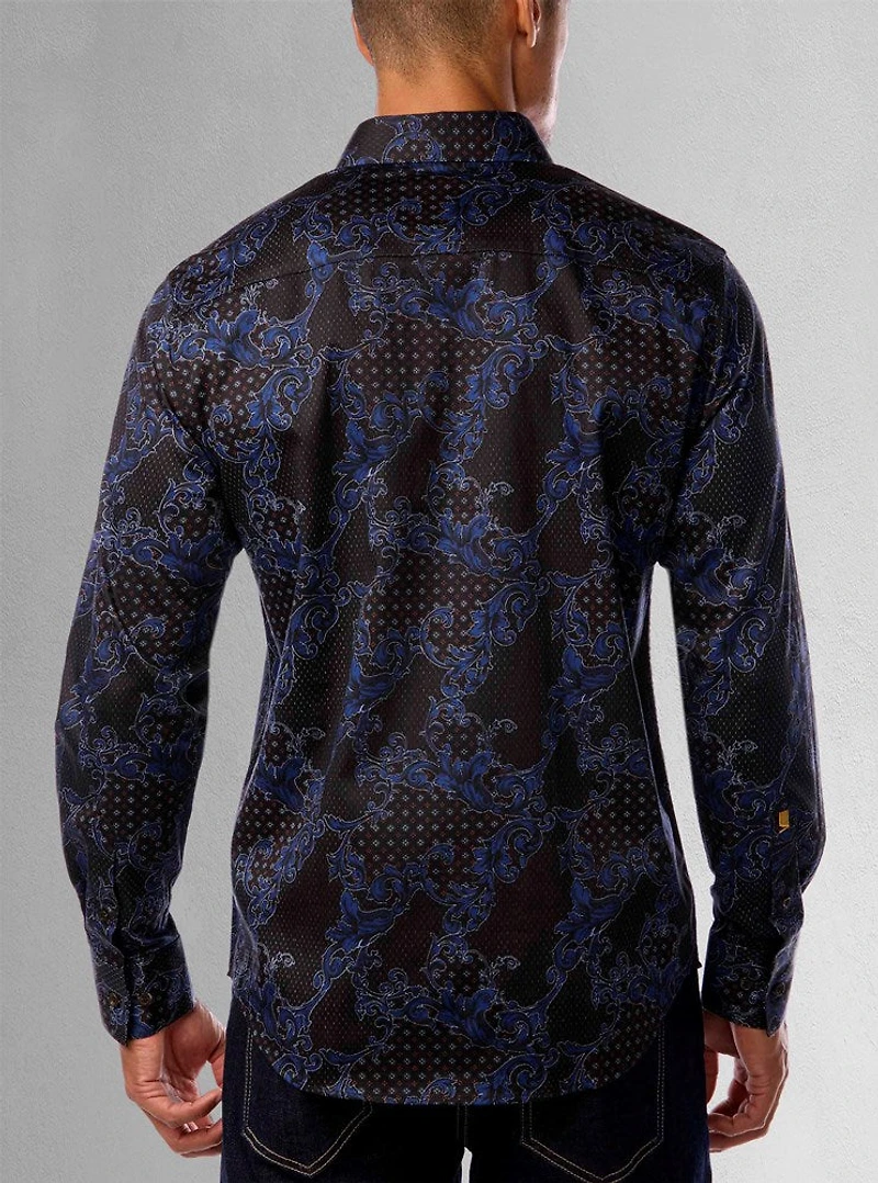 Chemise décontractée à manches longues en stretch pour hommes