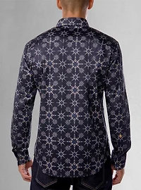 Chemise décontractée à manches longues en stretch pour hommes