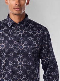 Chemise décontractée à manches longues en stretch pour hommes