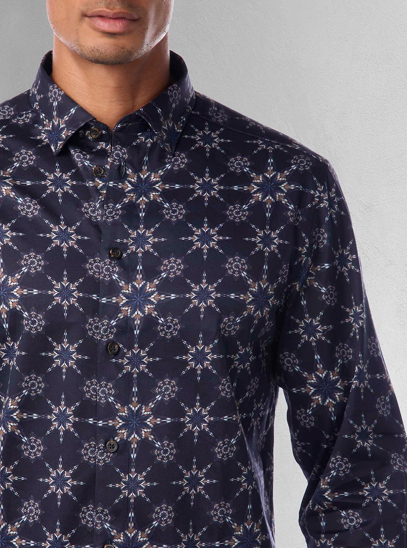 Men's casual long sleeve stretch shirt