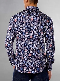 Chemise décontractée à manches longues en stretch pour hommes