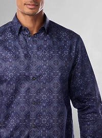 Chemise décontractée à manches longues en stretch pour hommes